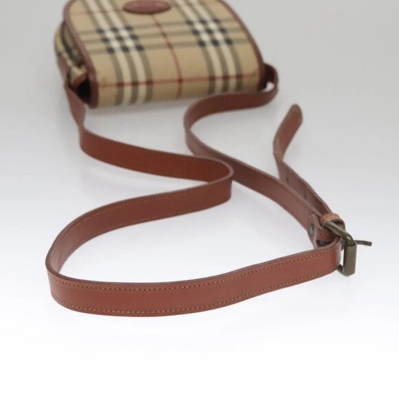 Burberrys Nova Check Shoulder Bag PVC Leather Beige Auth 110021 - Picture 8 of 16